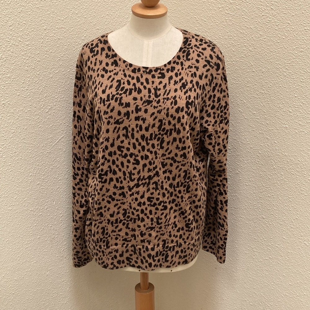Banana Republic Merino Wool Pullover Leopard XL